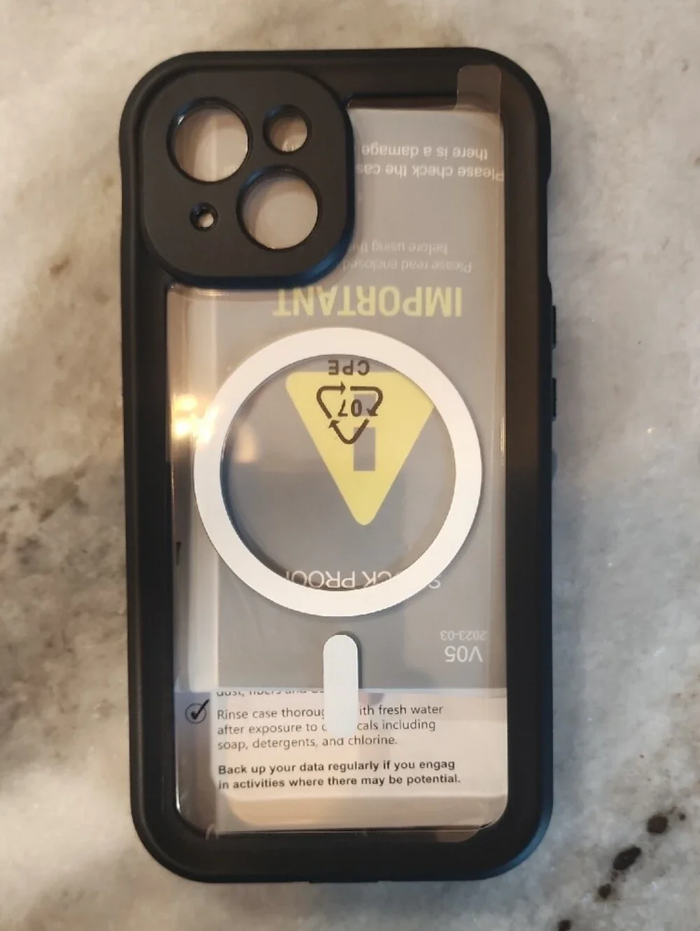 Waterproof Phone Case for 15 Dot+ - Black